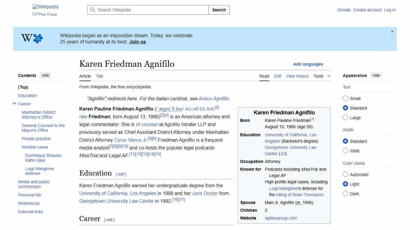 Karen Friedman Agnifilo - Wikipedia